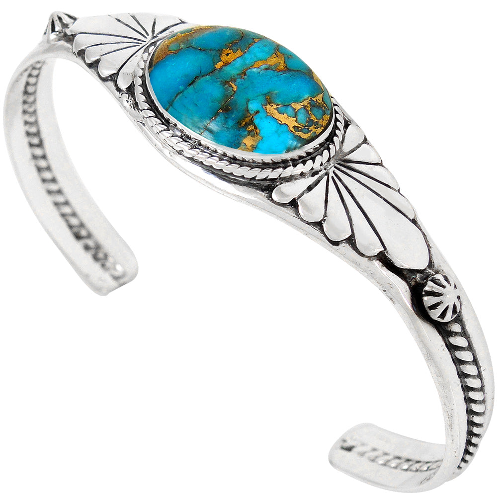 FINAL CLEARANCE - Matrix Turquoise Bracelet SilveryCopper™ B5563-SB-C84