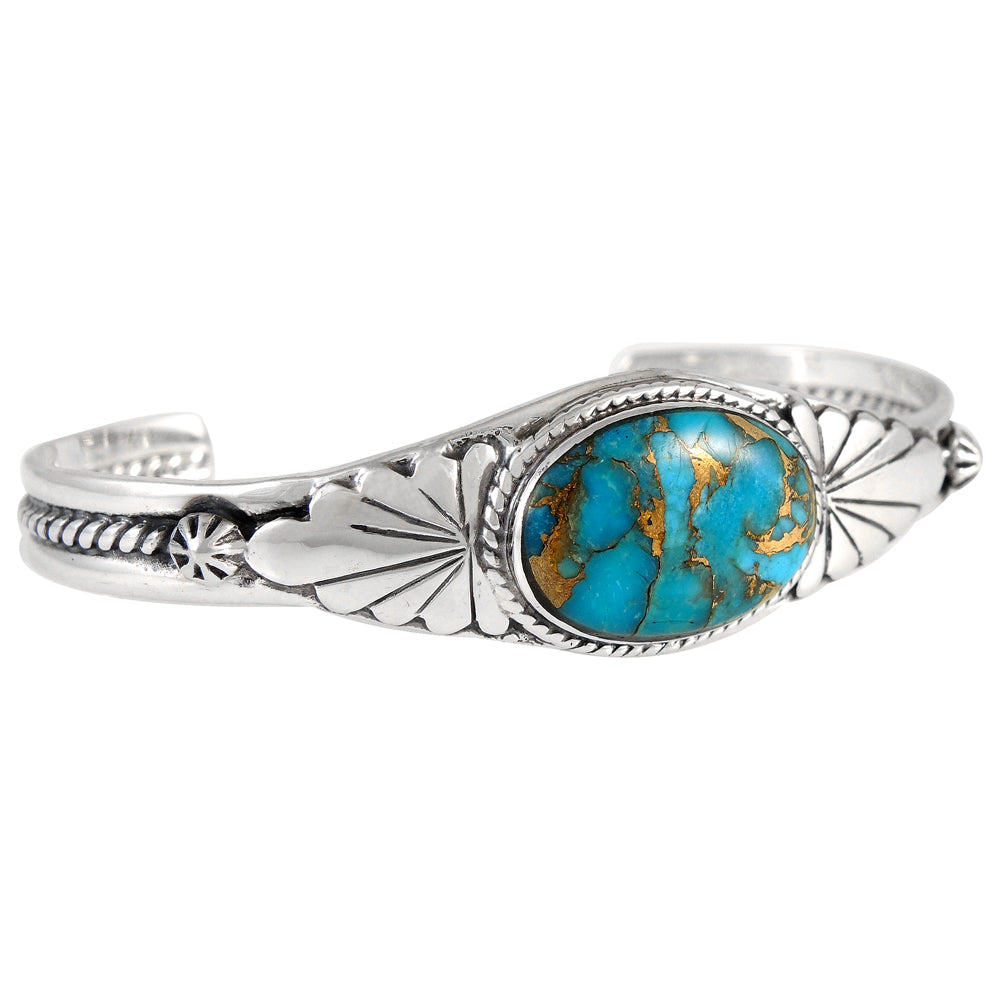 FINAL CLEARANCE - Matrix Turquoise Bracelet SilveryCopper™ B5563-SB-C84