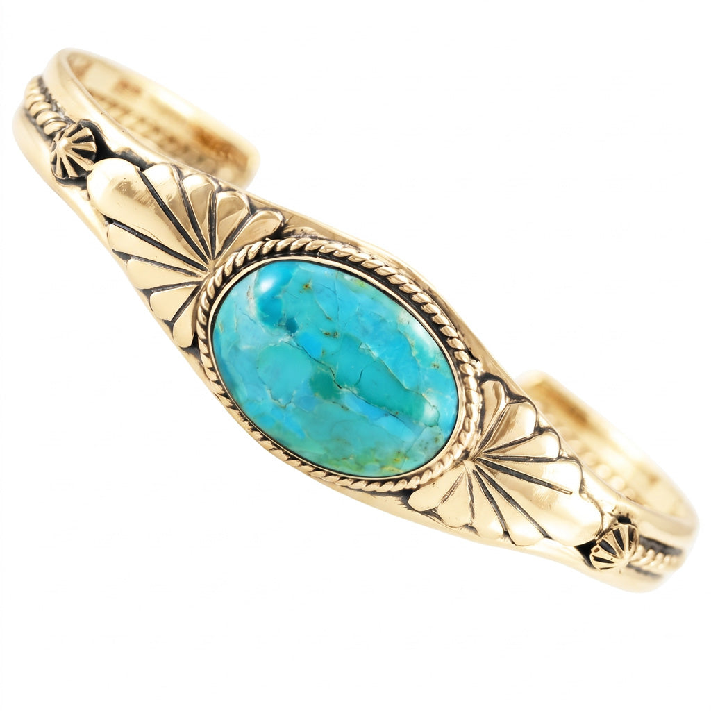 Turquoise Bracelet GoldCopper B5563-GB-C75