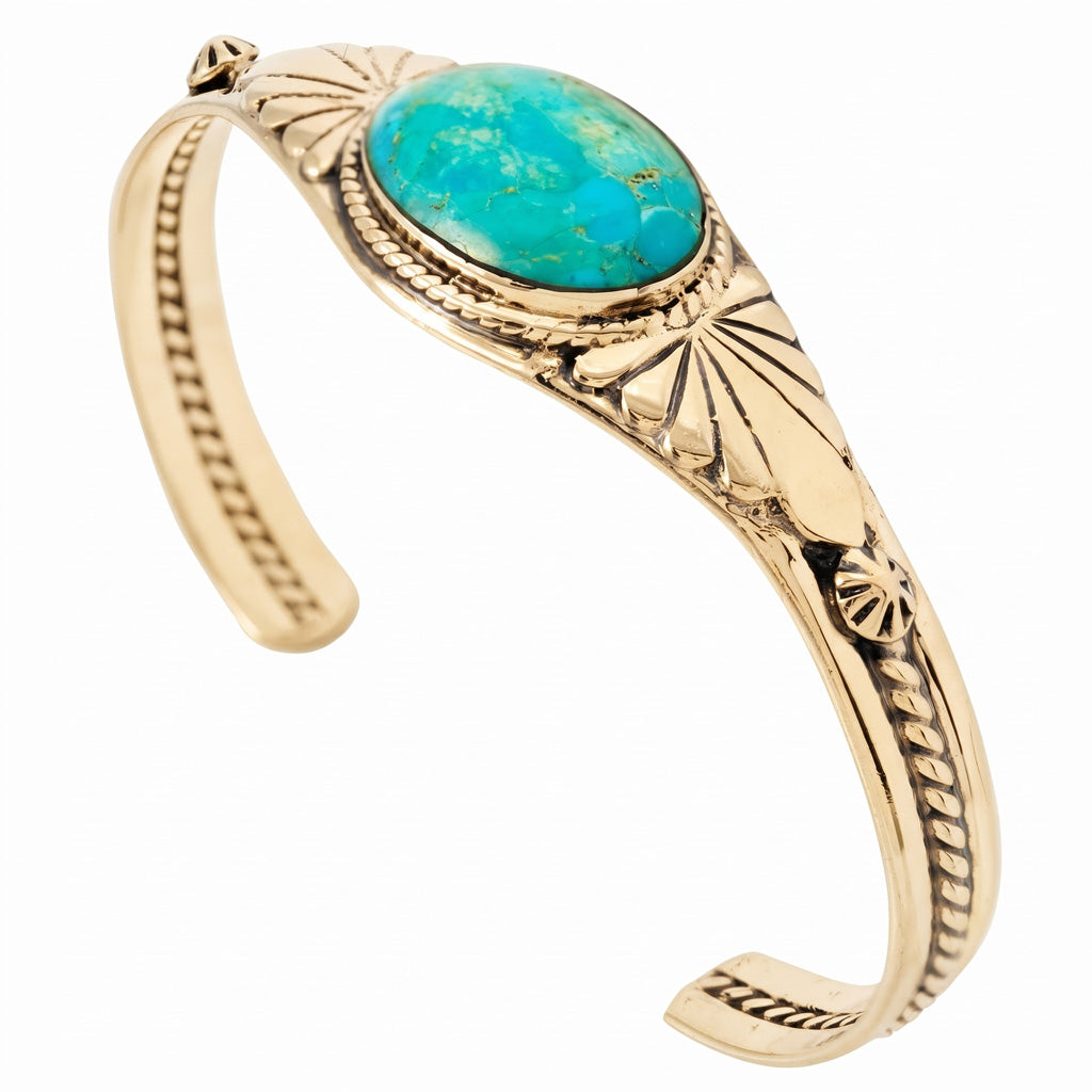 Turquoise Bracelet GoldCopper B5563-GB-C75