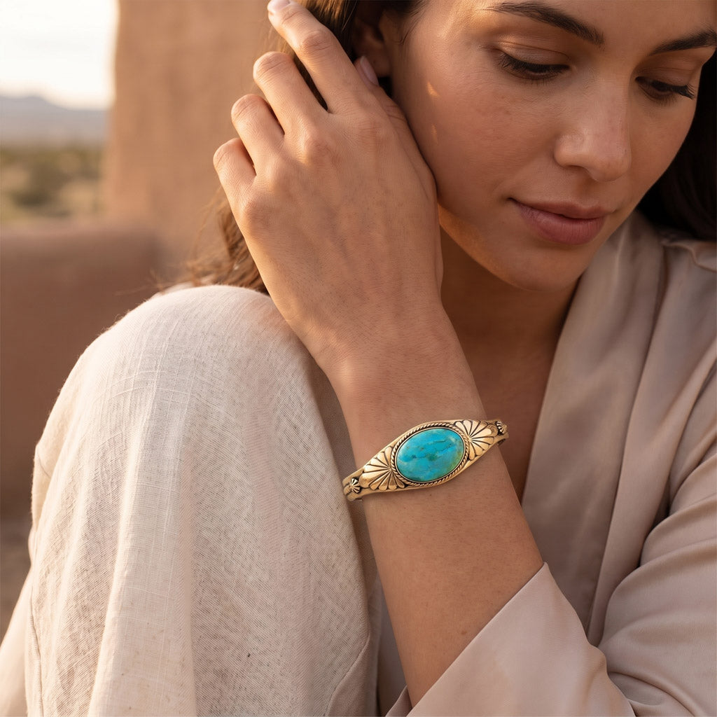 Turquoise Bracelet GoldCopper B5563-GB-C75