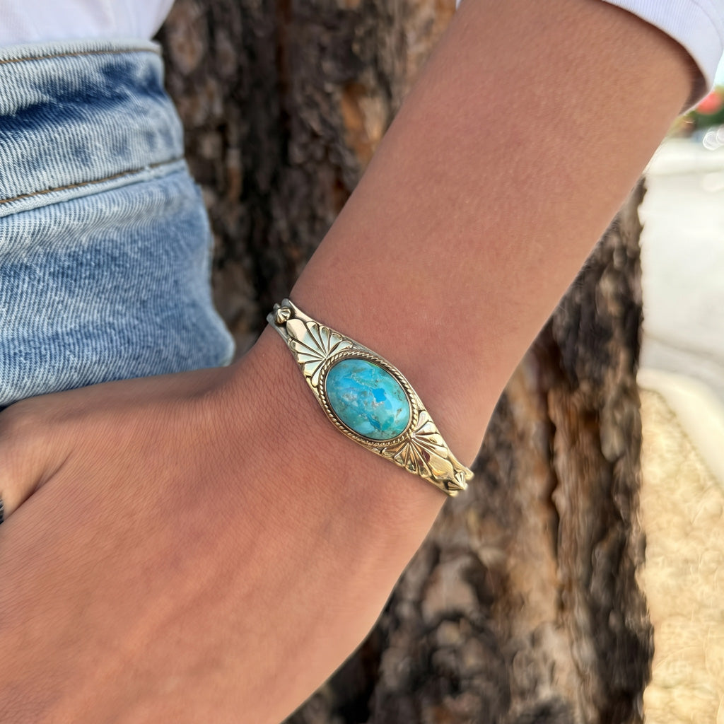 Turquoise Bracelet GoldCopper B5563-GB-C75