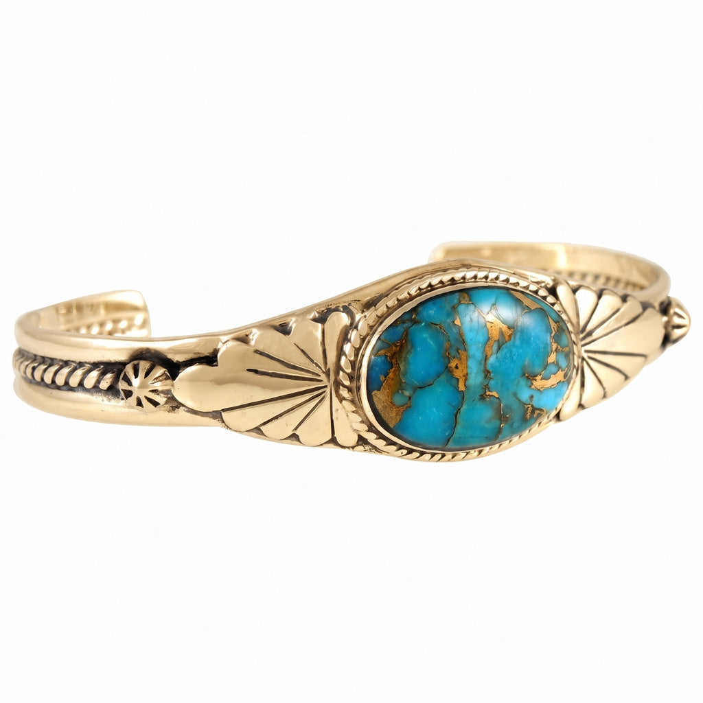 Matrix Turquoise Bracelet GoldCopper B5563-GB-C84