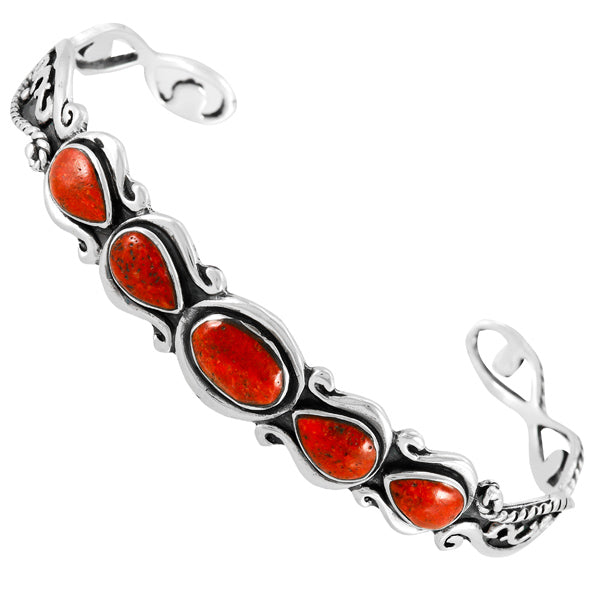 Coral Bracelet Sterling Silver B5567-C74