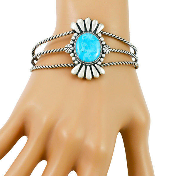 Turquoise Bracelet Sterling Silver B5570-C75