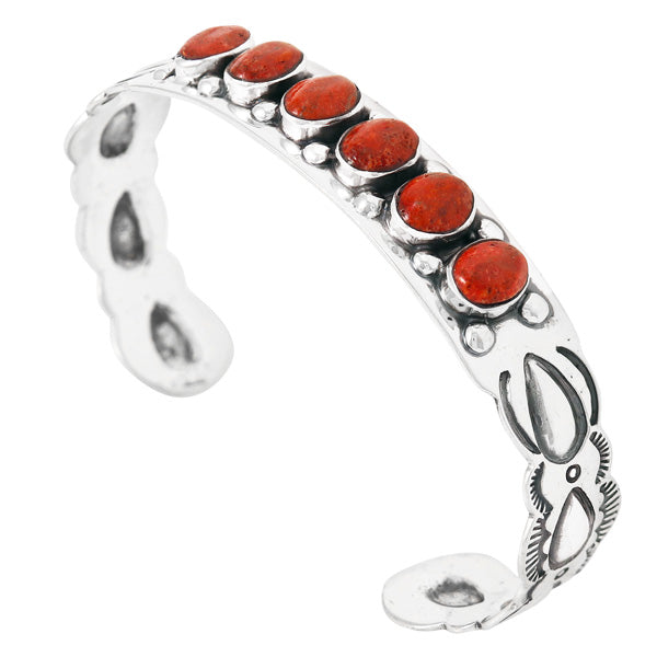 Coral Bracelet Sterling Silver B5574-C74