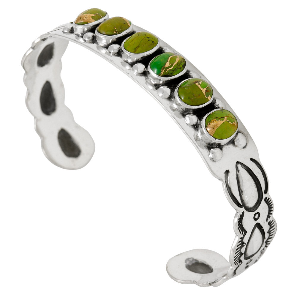Green Turquoise Bracelet Sterling Silver B5574-C76