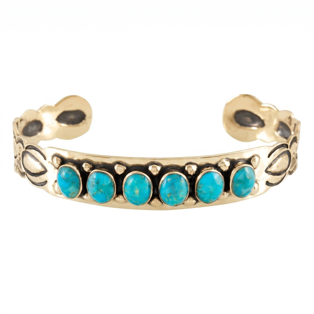 Turquoise Bracelet GoldCopper B5574-GB-C75