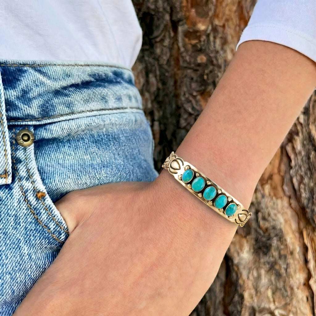 Turquoise Bracelet GoldCopper B5574-GB-C75