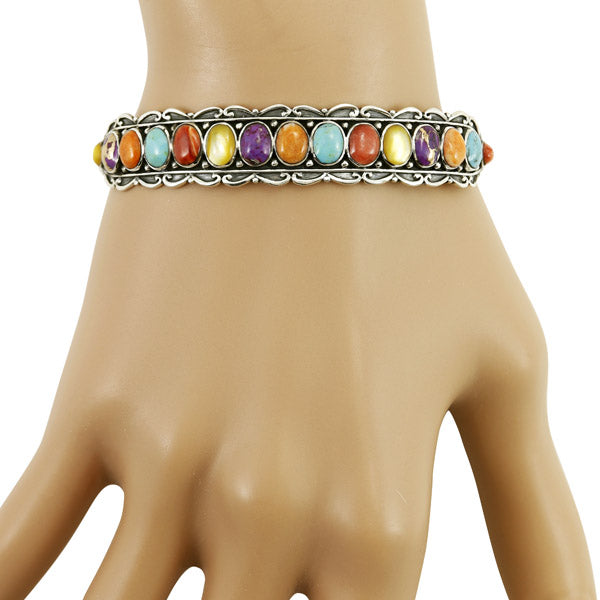 Multicolor Bracelet Sterling Silver B5578-C71