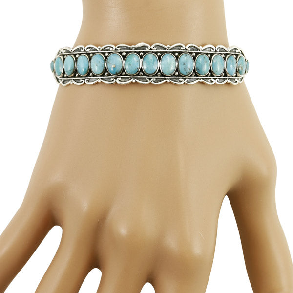Turquoise Bracelet Sterling Silver B5578-C75