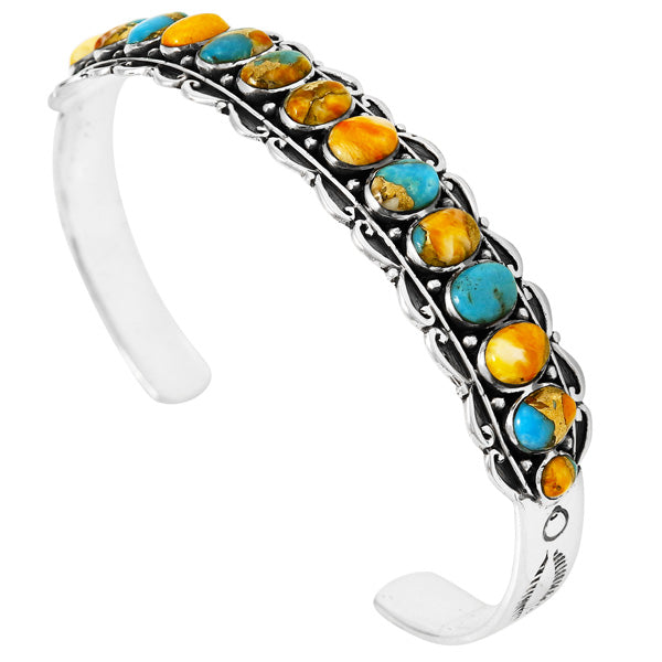 Spiny Turquoise Bracelet Sterling Silver B5578-C89