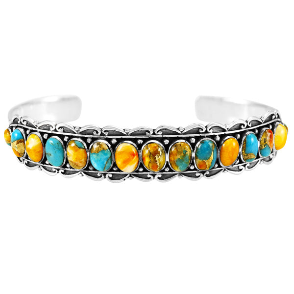 Spiny Turquoise Bracelet Sterling Silver B5578-C89