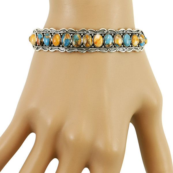 Spiny Turquoise Bracelet Sterling Silver B5578-C89