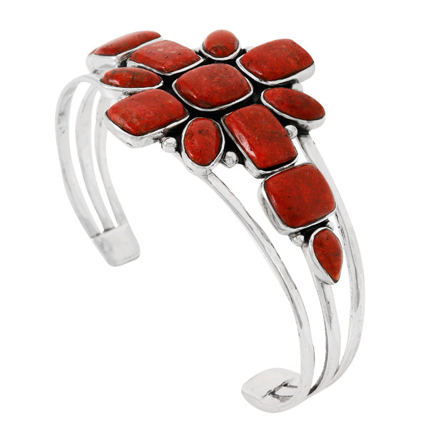 Coral Bracelet Sterling Silver B5585-C74