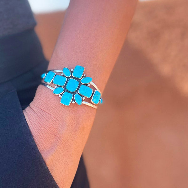 Turquoise Bracelet Sterling Silver B5585-C75