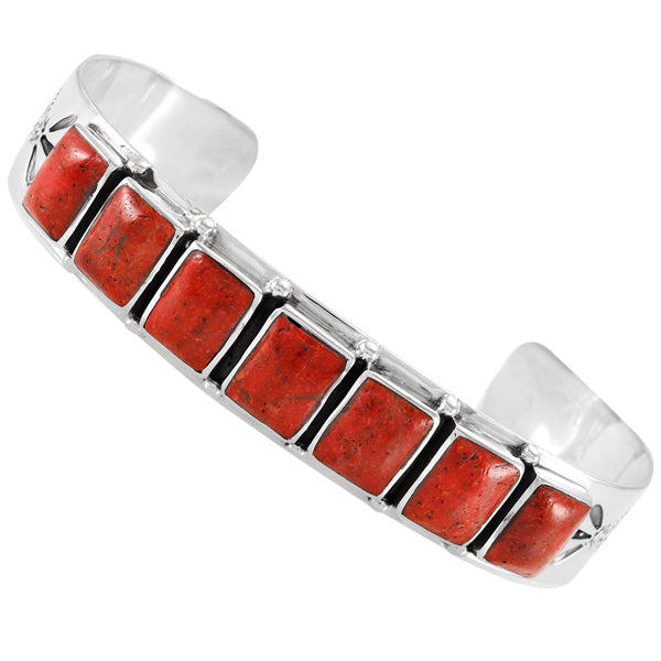 Coral Bracelet Sterling Silver B5586-C74