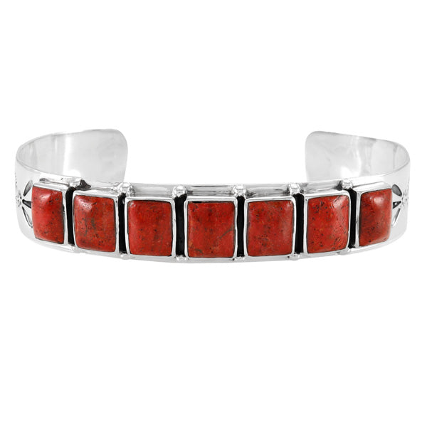 Coral Bracelet Sterling Silver B5586-C74