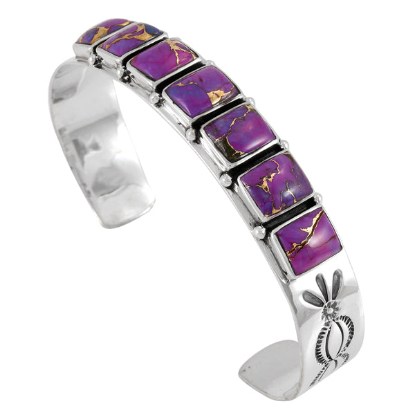 Purple Turquoise Bracelet Sterling Silver B5586-C77