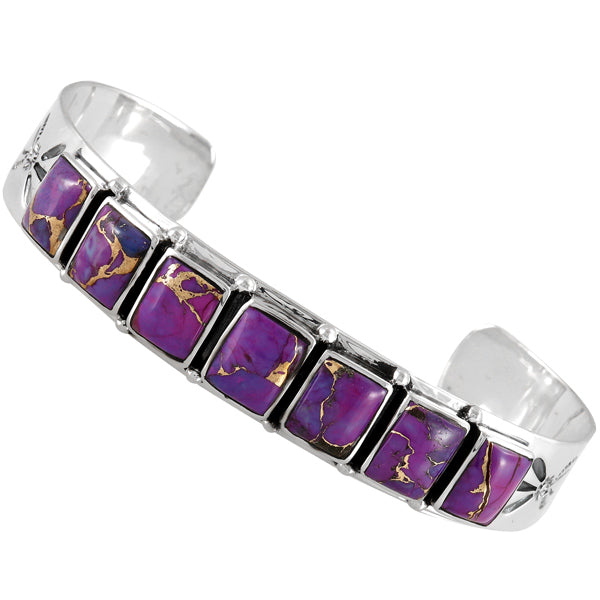 Purple Turquoise Bracelet Sterling Silver B5586-C77