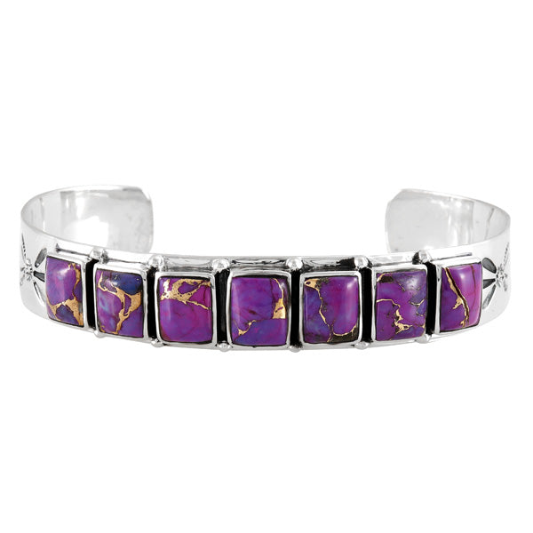 Purple Turquoise Bracelet Sterling Silver B5586-C77