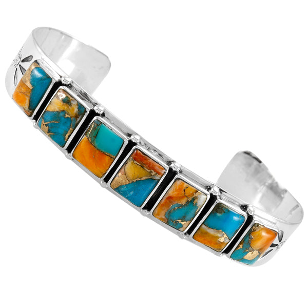 Spiny Turquoise Bracelet Sterling Silver B5586-C89