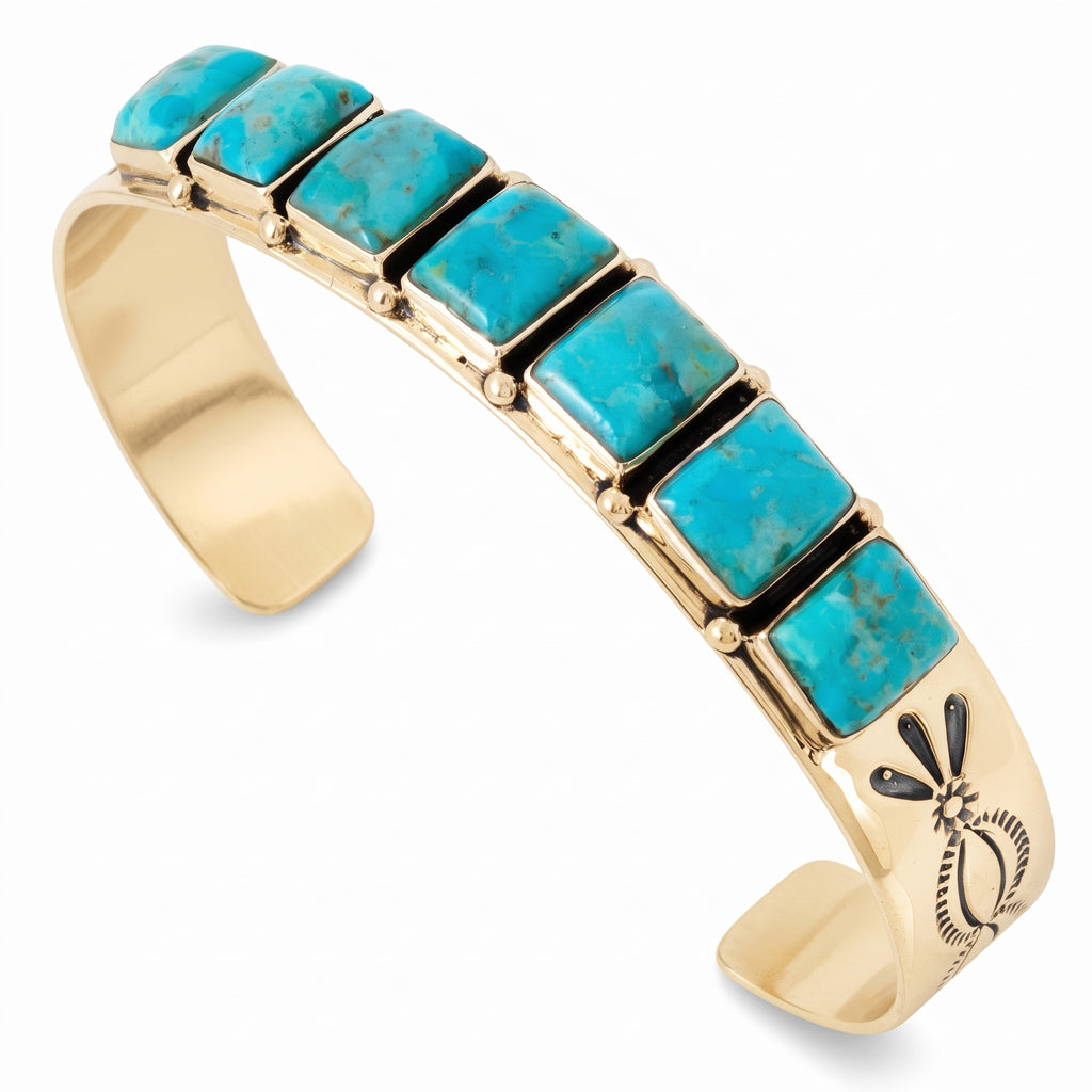 Turquoise Bracelet GoldCopper B5586-GB-C75