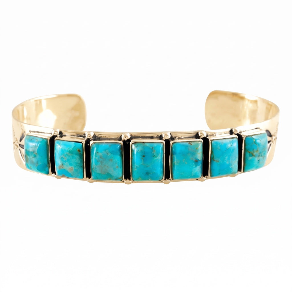 Turquoise Bracelet GoldCopper B5586-GB-C75