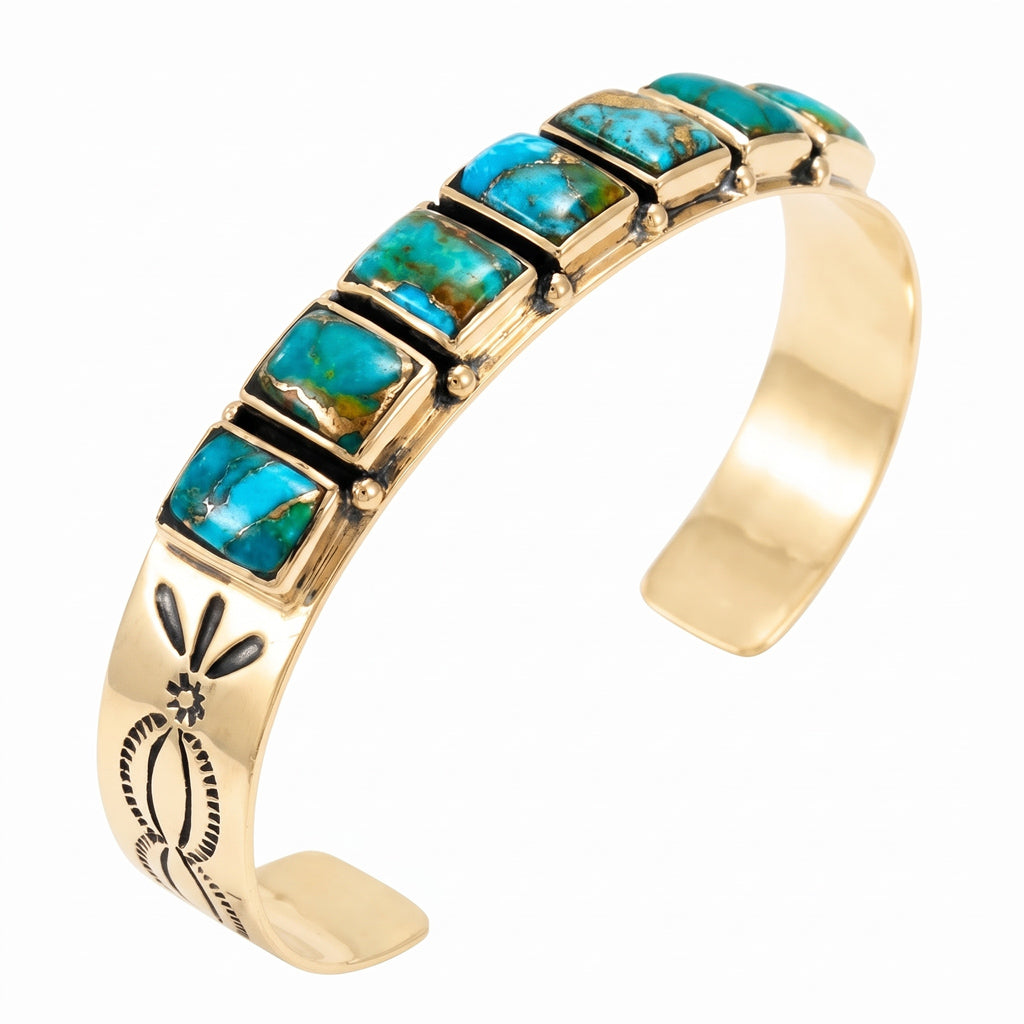 Matrix Turquoise Bracelet GoldCopper B5586-GB-C84