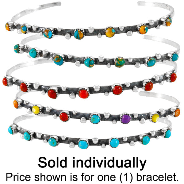 Stackable Multicolor Bracelet Sterling Silver B5588-C71