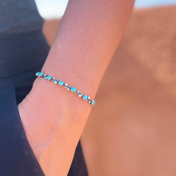 Stackable Turquoise Bracelet Sterling Silver B5588-C75