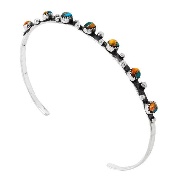 Stackable Spiny Turquoise Bracelet Sterling Silver B5588-C89