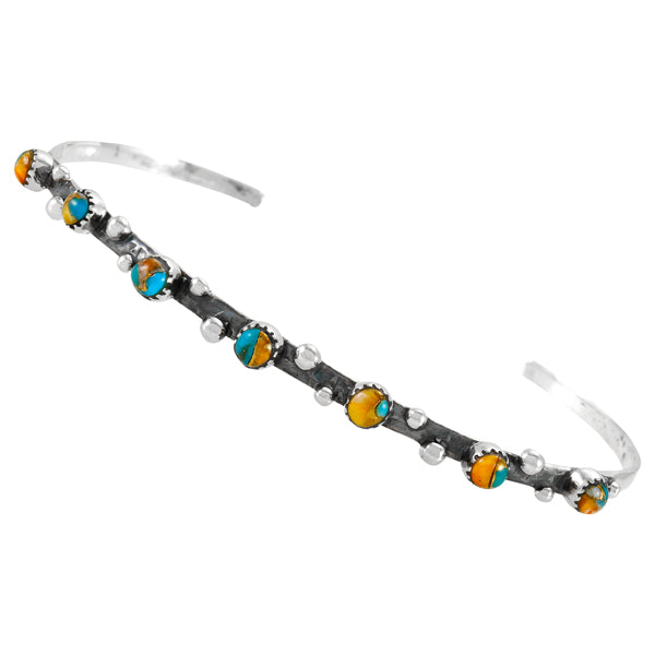 Stackable Spiny Turquoise Bracelet Sterling Silver B5588-C89