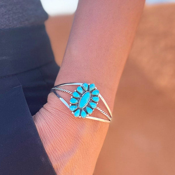Turquoise Bracelet Sterling Silver B5589-C75