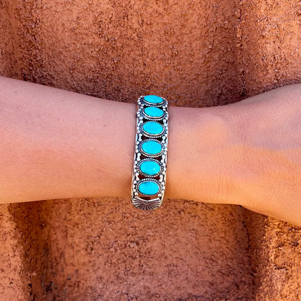 Turquoise Bracelet Sterling Silver B5593-C75