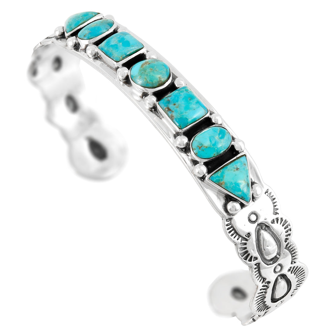 Turquoise Bracelet Sterling Silver B5594-C75
