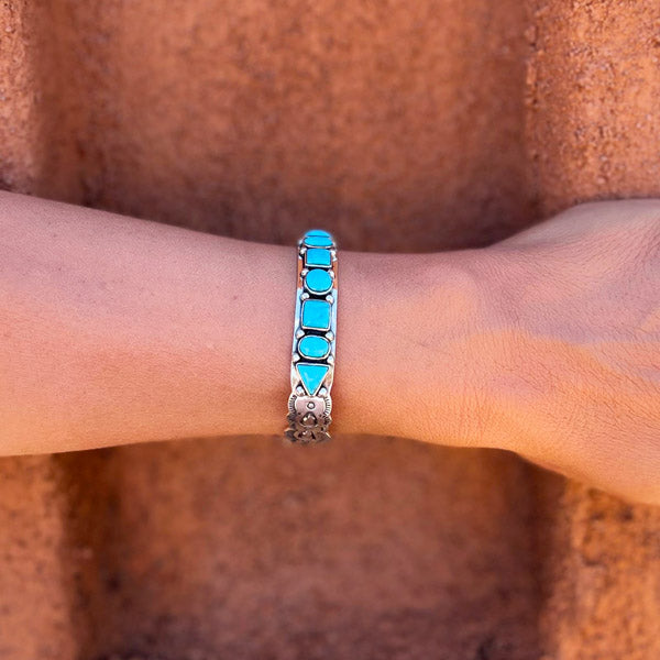 Turquoise Bracelet Sterling Silver B5594-C75