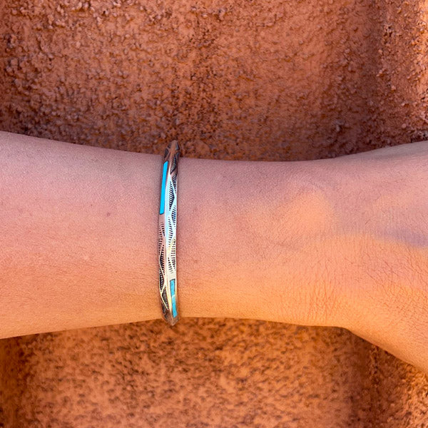 Turquoise Bracelet Sterling Silver B5595-C75