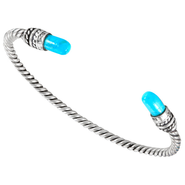 Turquoise Cable Bracelet Sterling Silver B5596-C75