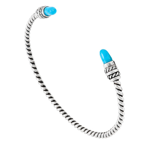 Turquoise Cable Bracelet Sterling Silver B5596-SM-C75
