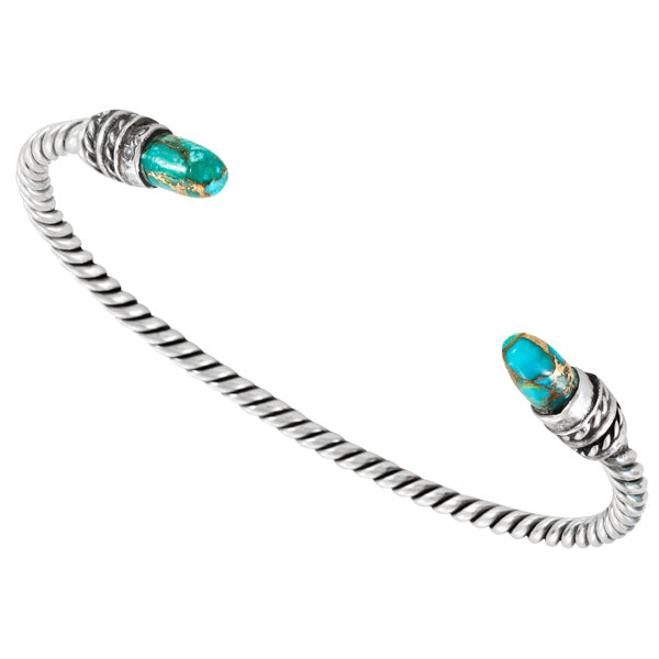 Matrix Turquoise Cable Bracelet Sterling Silver B5596-C84
