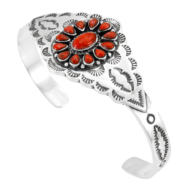 Coral Bracelet Sterling Silver B5599-C74