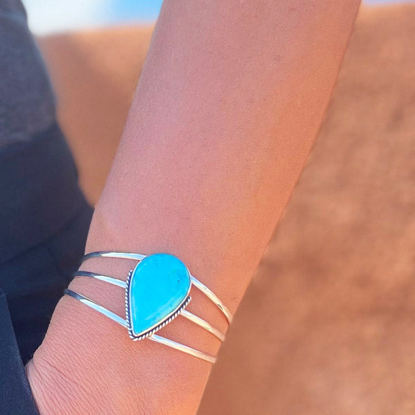 Turquoise Bracelet Sterling Silver B5600-C75