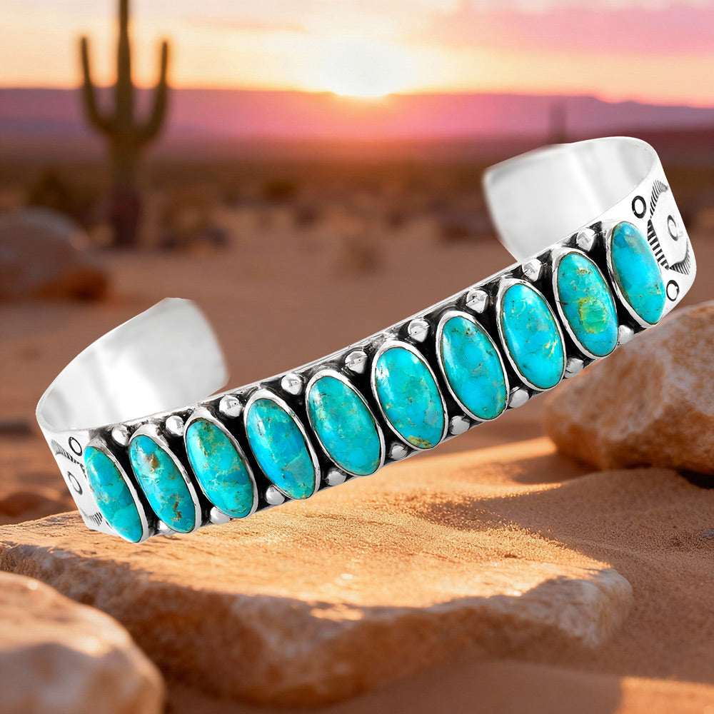 Turquoise Bracelet Sterling Silver B5601-C75