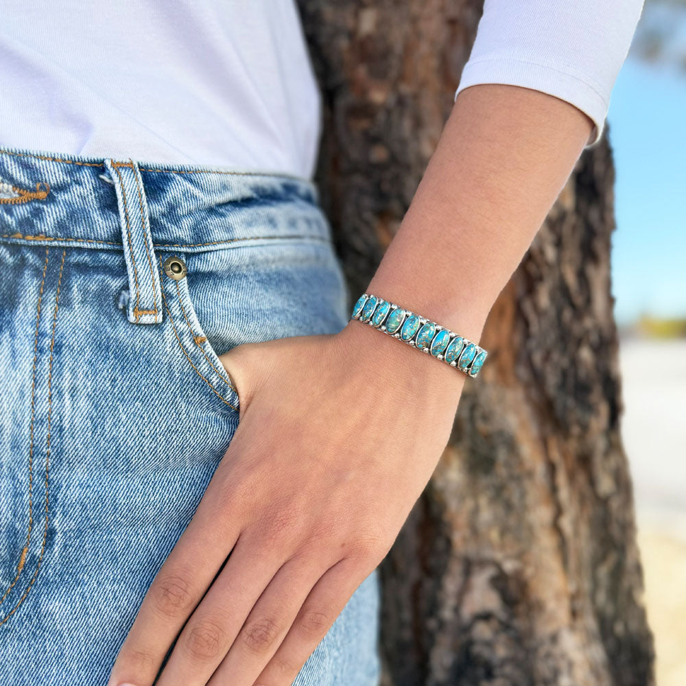 Matrix Turquoise Bracelet Sterling Silver B5601-C84