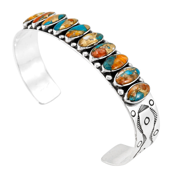 Spiny Turquoise Bracelet Sterling Silver B5601-C89