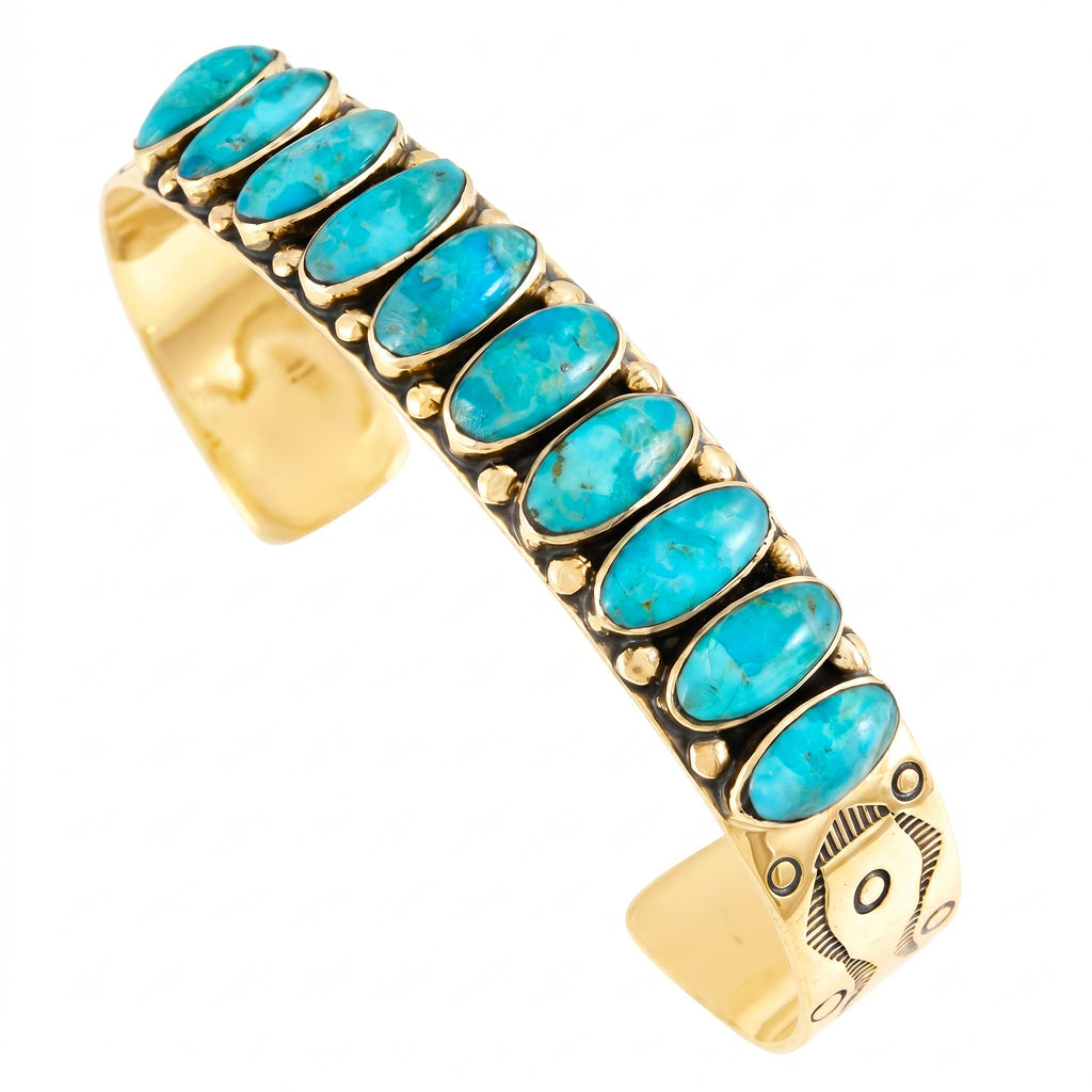 Turquoise Bracelet GoldCopper B5601-GB-C75