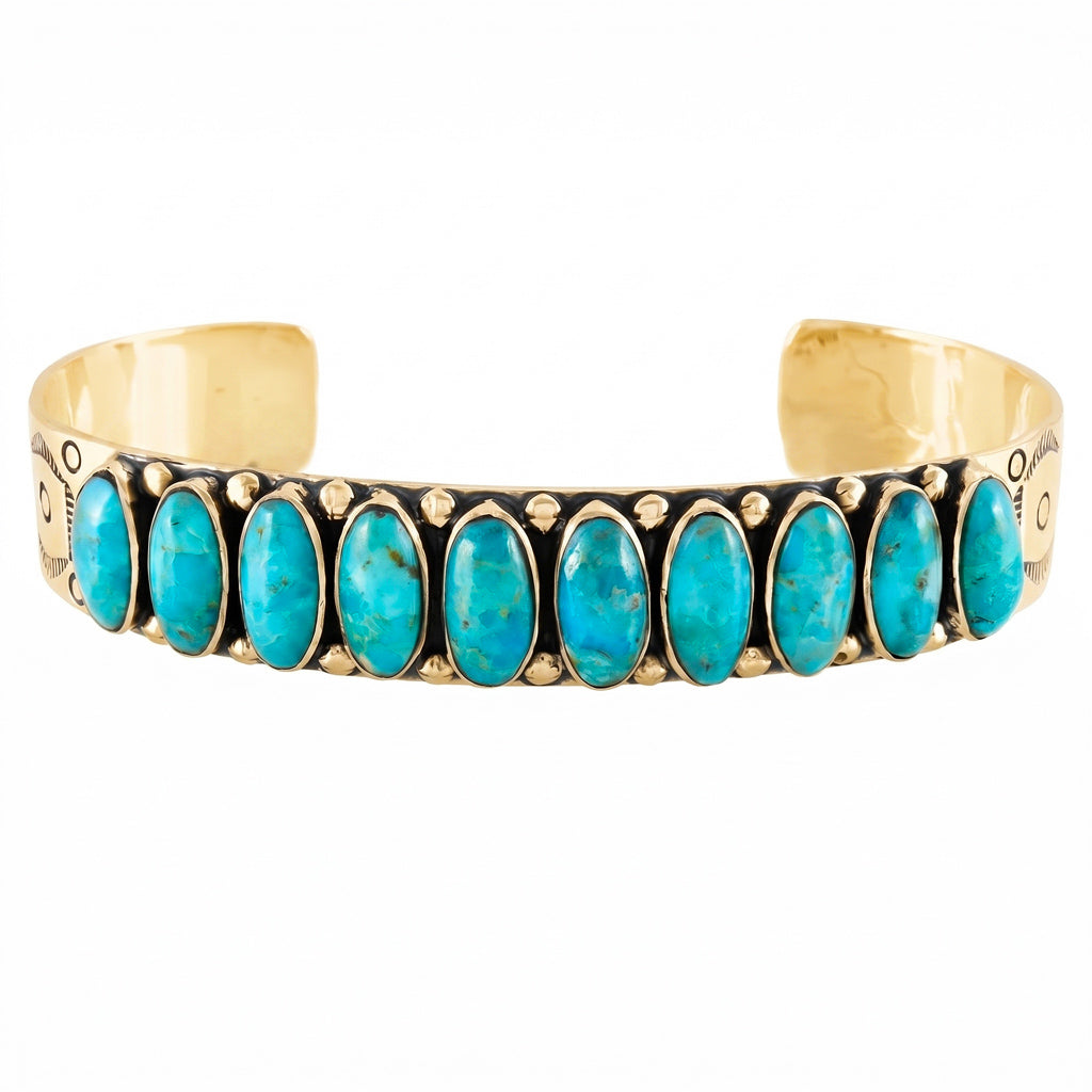 Turquoise Bracelet GoldCopper B5601-GB-C75
