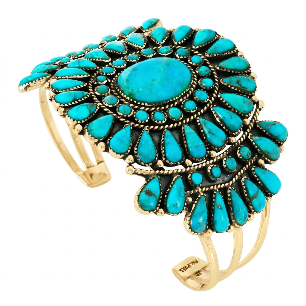 Turquoise Bracelet GoldCopper B5603-GB-C75