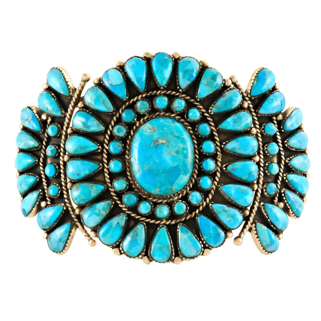 Turquoise Bracelet GoldCopper B5603-GB-C75